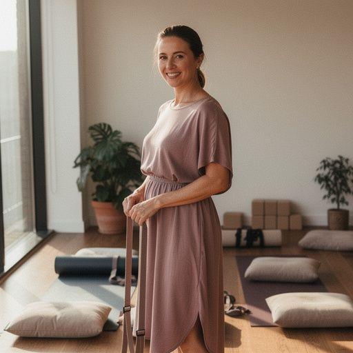 Un hombre realizando una postura de yoga que favorece la respiración profunda.